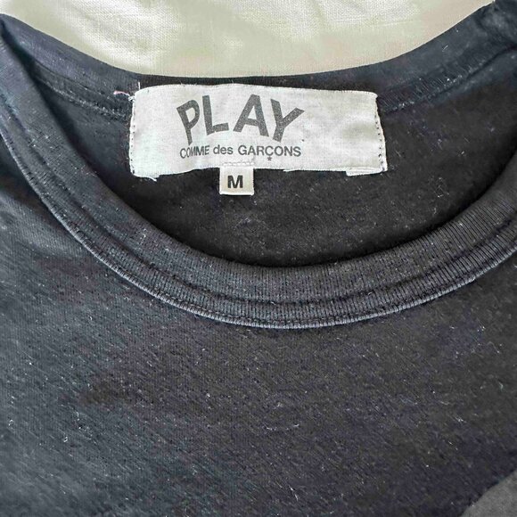 Comme Des Garcons, PLAY, Heart Print T-shirt, Unisex Medium, Black Black - Picture 6 of 7